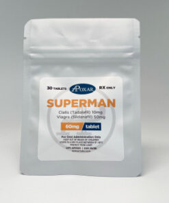 Superman – Cialis 10mg + Viagra 50mg. 60mg/tablet, 30 tabs